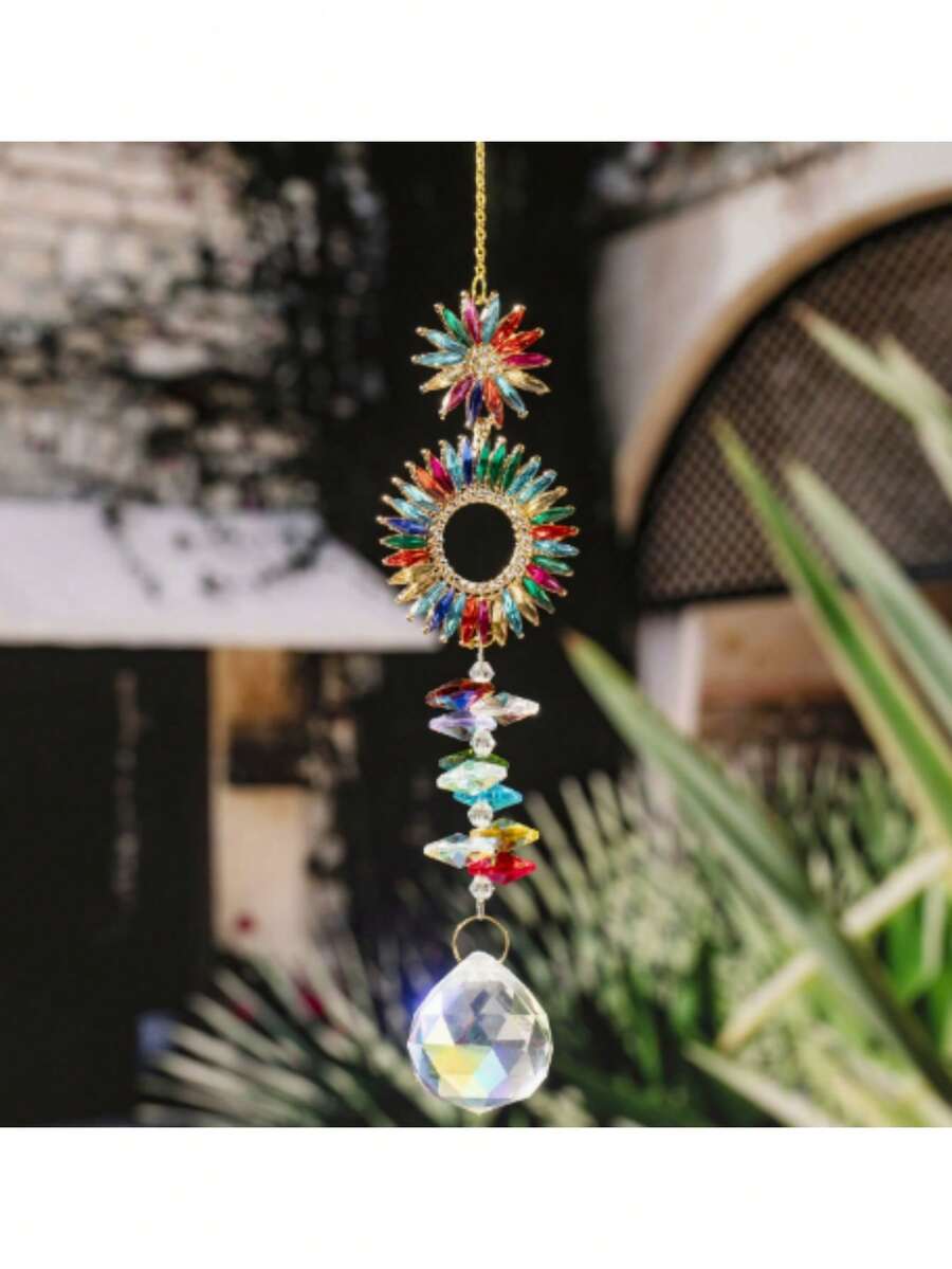 Colorful Diamond Crystal Light-Catching Hanging Decor, Suitable For Home Decor/Garden Decor/Christmas Decor/Halloween Decor/Mother's Day Gift - Multicolor - View 1