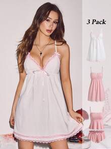 Conjunto de ropa de estar en casa/dormir casual y lindo de verano para mujer Lowkey Lull - Multicolor - Ver 1