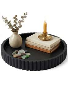 23cm Lace Round Silicone Bathroom Countertop And Vanity Tray - Silicone Bathroom Tray For Holding Makeup, Jewelry, Candles, Soap Dispensers, Modern Bathroom Decor, Coffee Table Decor, Candles, Perfumes And Plant Display Tray. - Multicolor - View 12