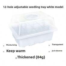 12 Seedling Heightening And Thickening Three Pieces Sowing Breathable And Moisturizing Cuttings Artifact Insulation Hole Tray Tray With Cover - 12-cell Seedling Tray - View 6