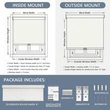 AOSKY Blackout Roller Shades Cordless Blinds For Windows, Free-Stop Shades With Valance, Thermal Insulated Fabric, UV Protection, Natural Woven Blinds For Home And Office (34" W X 72" H, Black) - Linen Beige - View 10