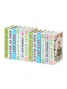 1pc 3-Tier Wooden Bookshelf With Star Hollow Design, Includes 3pcs Faux Books, Suitable For Room Essentials, Children's Room, Newborn Essentials - Multicolor - View 8