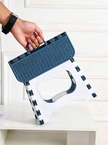 Foldable Stool With Portable Handle, Space-Saving Design, Can Be Used As Shoe Changing Stool, Kitchen Step Stool, Bathroom Stool, Outdoor Camping Stool, Lightweight And Durable, Ready To Use, Multi-Scenario Storage Solution - Multicolor - View 4