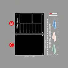 Black Magnetic Refrigerator Memo Board For Home, A/B/C 3 Layouts, Weekly Planner & Grocery List, Erasable Acrylic Whiteboard, Shopping List Blank Erasable Fridge Note Board - Multicolor - View 13