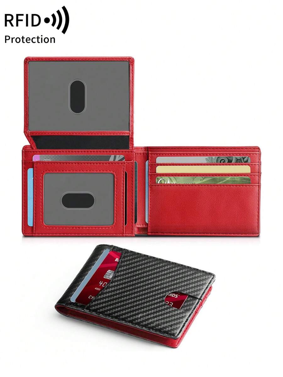 MIYIN Dompet Lipat Pria Slim RFID, Desain Minimalis dengan 2 Jendela ID dan Kantong Depan, Kapasitas Besar dengan Kantong Uang Tunai, Tipis dan Ringkas, Hadiah Ulang Tahun untuk Pria - MultiWarna - View 1