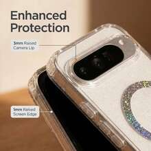 Compatible With Google 11 Pro XL 10 Pro XL 9 Pro XL, Pixel 10a/9a 11/11 Pro 10/10 Pro 9/9 Pro Phone Case, Glitter Transparent, Star Colorful Ring Supports Wireless Charging, PC+TPU - Star Magnetic - View 3