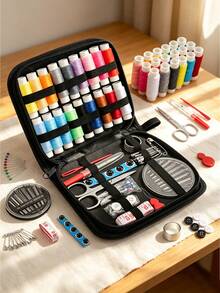 10pcs/106pcs Sewing Tool Kit (Random Color), Travel Sewing Set Includes 24 Colors Thread, Sewing Needles, Scissors, Buttons, Tape Measure, Seam Ripper, Etc., Suitable For Daily Small Repairs, Emergency Mending And DIY Crafts; Portable Travel Sewing Storage Box, Essential Sewing Accessories. - Multicolor - View 4