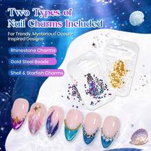 Beetles 6 Colors 9ML Siren Song Cat Eye Gel Nail Polish Set, Blue Purple Magnetic Gel Polish With Cat Eye & Water Ripple Magnets, Nail Charms, Soak Off UV LED - 6 Colors 9ml Fall Gel - 查看 4