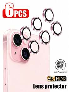 Yezodawee Camera Lens Protector Film For IPhone 17 Pro Max 17 Pro 17 Air 17, 16 Pro Max, Ultra-Durable HD Independent Lens Protector Cover, Scratch-Resistant Ultra-Thin Tempered Glass Lens Cover, 9H Tempered Glass Metal Camera Screen Protector Film, Shock-Resistant Camera Protection Ring - 6pcs Pink - Pink a - View 6