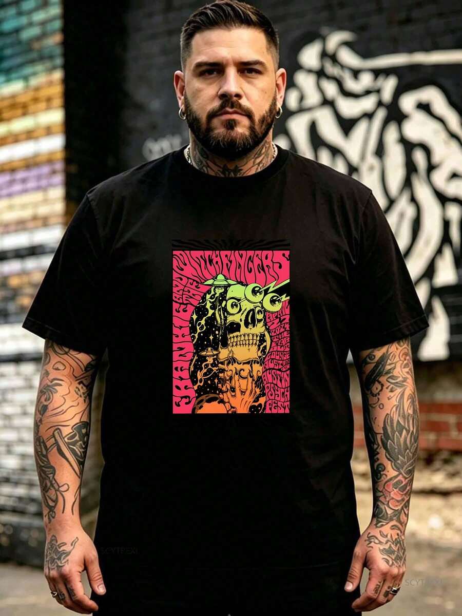 Men T-Shirts - 黑色 - 查看 1