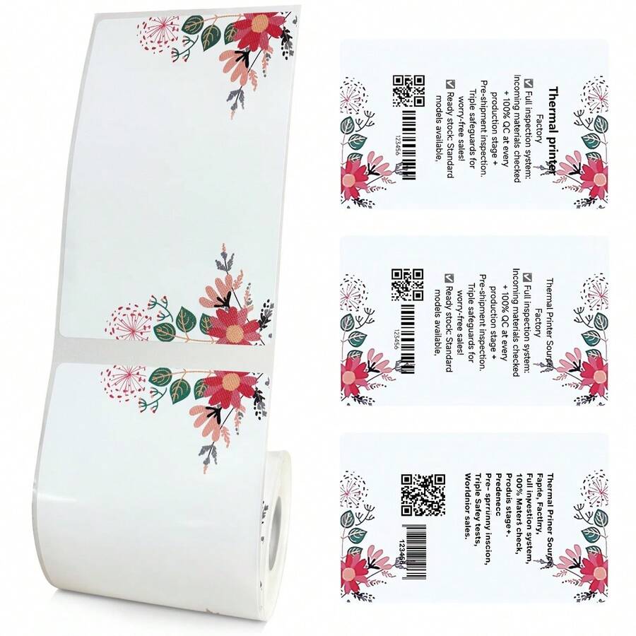 One Roll Of 100 Sheets Of Color Pattern Thermal Paper, With Dimensions Of 50x80mm (1.97x3.15in), Is Suitable For M110, M221, M220, M120, M200 And Marklife P50 Label Printers. It Is Very Suitable For Printing Addresses, Mailing Information, - View 1