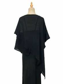 1 pieza Pullover tipo chal de unicolor, ligero y ligeramente transparente, de diseño elevado con dobladillo asimétrico, corto, para primavera/verano - Multicolor - Ver 6
