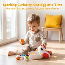 Toddler Chick Easter Egg Toy - Color Matching Game Shape Sorter, Includes 6 Toy Eggs, Suitable For Children, Develops Fine Motor Skills, Sensory Toy, Montessori Educational Gift. - Orange - View 4