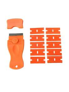 1Pc/3pcs Multi-Function Cleaning Scraper, Plastic Hand Scraper Tool For Removing Stickers Glue Labels, Household Kitchen Cleaning Helper - Orange Color - View 11