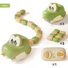 Remote Control Crocodile Racing Set With Sound Effects, USB Rechargeable Domino Blocks Game, Suitable For Family Multi-Player Interaction - Remote-controlled Snake - View 11