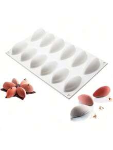 3D Mango‑Shaped 12 Cavity Silicone Mold, Food‑Grade Reusable Tray For Mousse Cakes, Chocolate Truffles And French Dessert Making - Multicolor - View 1