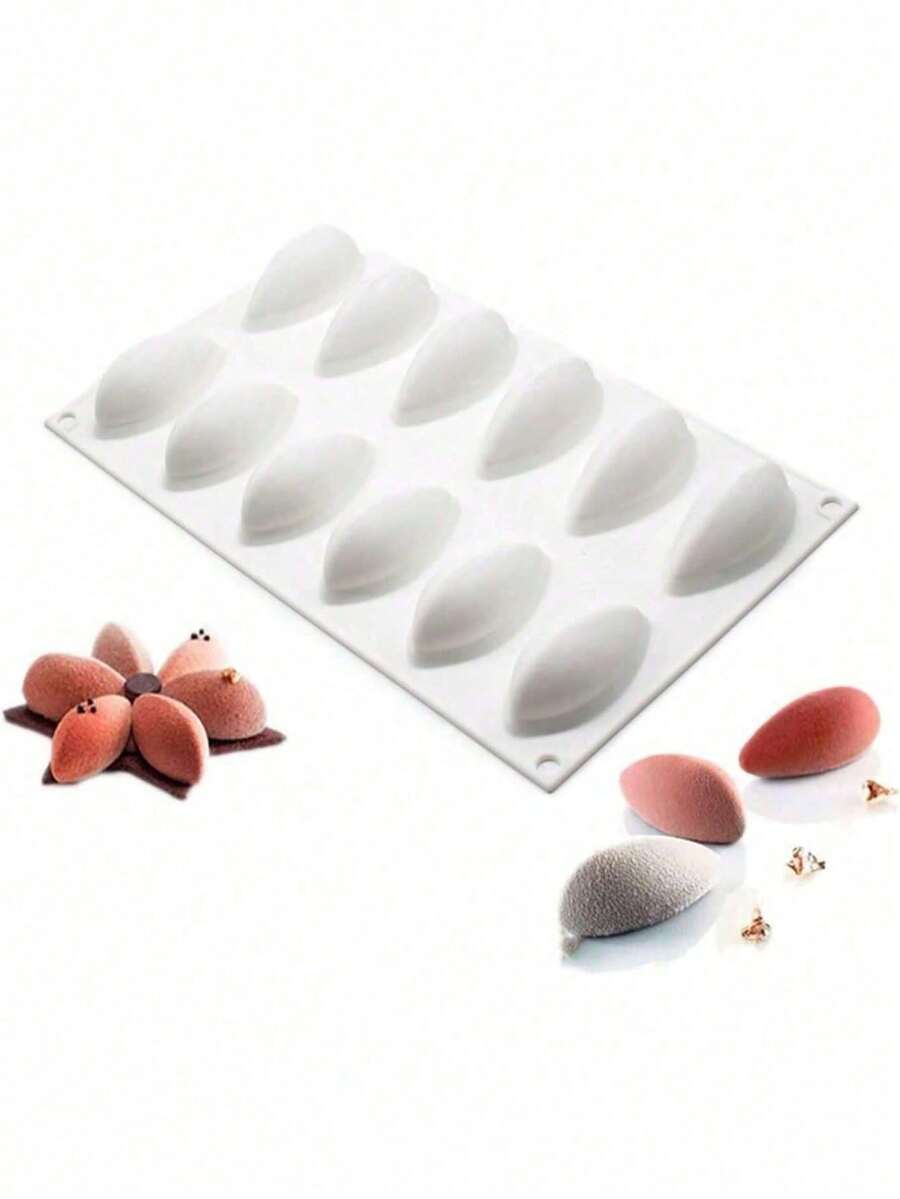 3D Mango‑Shaped 12 Cavity Silicone Mold, Food‑Grade Reusable Tray For Mousse Cakes, Chocolate Truffles And French Dessert Making - Multicolor - View 1