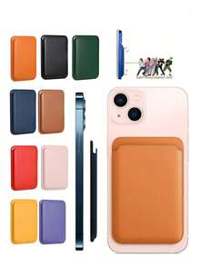 1pc Magnetic Leather Card Holder Case, Compatible With IPhone 16/15/14/13/12 Pro Max - Ultra Slim MagSafe Wallet Phone Case With Faux Leather Lining And Credit Card Slots - Adhesive European Style Phone Wallet Accessory ﻿ - Size - View 2