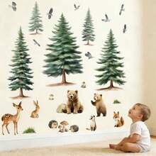 Woodland Animal Wall Decals For Baby: Forest Theme Removable Vinyl Wall Decals Nursery Room Toddler Ages 0-12 Years - Woodland Animal a - View 3