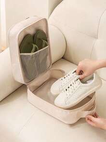 Waterproof Travel Shoe Storage Bag With Luggage Strap, Portable Transparent PVC Lined Shoe Cover, Suitable For Suitcase, Multi-Pocket Sports Shoe Storage Bag With Phone Pocket On Back And Mesh Design On Front - View 11