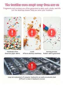 Cute Cartoon Mini Desktop Vacuum Cleaner, Portable Table Dust Sweeper With Nylon Brush, Small Debris Eraser Vacuum For Pencil Shavings, Keyboard, Office & School Study Use - View 5