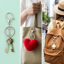 30 piezas Anillos de llaves de acero inoxidable - Accesorios multifuncionales para coche y bolso, ganchos adecuados para proyectos DIY hechos a mano y llaveros de moda - llavero - Ver 6