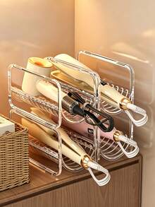 Curling Iron Holder Hair Dryer Stand Curling Iron Storage Rack Universal Item Storage Rack Straightener Holder Straightener Storage Rack Desktop Stackable Transparent Acrylic Vertical Storage Rack - Multicolor - View 2