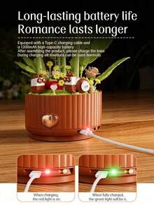 Electric LED Rose Building Kit(334PCS), Realistic Flower Construction Set With Fog Effect, Ambient Light Home Decor, Ideal Valentine's Day ThanksGiving Christmas All Festival /Birthday Gift For Adults Flower Lovers - Multicolor - View 8
