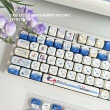 White Rabbit Cute Keycaps Highly Attractive PBT 5-Sided Dye-Sublimation New MOA Rounded Compatible With Mechanical Keyboards - View 4
