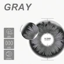 EYESHARE 1對瘋狂色彩灰色美妝彩色隱形眼鏡，年度美瞳彩色鏡片 - 灰色 - 查看 5