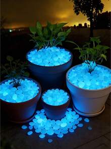1 Pack Colorful Glow-In-The-Dark Pebble Stones Mixed Colors, Luminous Rock Decor For Aquarium Fish Tank Garden Path Patio Lawn Yard Landscape Ornament Halloween Decor Home Decor - A - View 8