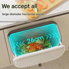Wall-Mounted Trash Can With Lid, Large Capacity, Odor-Proof, Suitable For Kitchen, Bathroom And Toilet Paper Storage - A - View 4