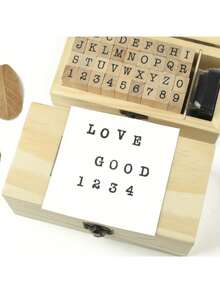 Stempel Kayu Huruf & Angka (Dengan Bantalan Tinta) Cocok Untuk Pengrajin & Penggemar DIY - Beraneka warna - View 3