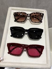 1/2/3 Pairs Women's Vintage Square Sunglasses, Perfect Blend Of Classic And Modern, Suitable For Vacation, Party, Daily Life, Driving, Travel, Fits All Face Shapes - Multicolor - View 1