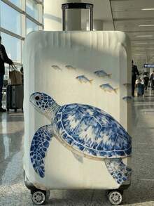 Fresh Ocean Element Sea Turtle Print Luggage Protective Cover, Suitable For 18-32 Inch Suitcases, With Strong Elasticity To Protect Luggage (Anti-Scratch, Anti-Dust) And Decorate Luggage (Turn Regular Suitcase Into Personalized One), Luggage Cover, Travel Accessory. - Multicolor - View 23