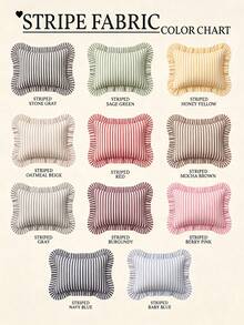 Personalized Striped Ruffle Tufted Embroidery Pillow, Customized Flocked Name Embroidered Cushion, Soft Rectangular Throw Pillow, Suitable For Sofa Bedroom Apartment Decor, Ideal Gift For Housewarming Birthday Anniversary - Multicolor - View 10