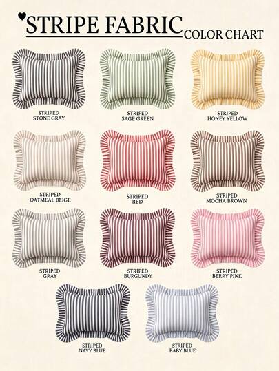 Personalized Striped Ruffle Tufted Embroidery Pillow, Customized Flocked Name Embroidered Cushion, Soft Rectangular Throw Pillow, Suitable For Sofa Bedroom Apartment Decor, Ideal Gift For Housewarming Birthday Anniversary