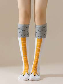 1 Pair Kids Cartoon Chicken Claw High Tube Socks, Elastic Breathable Over-The-Knee Casual Holiday Birthday Party Daily Wear, Suitable For All Seasons - Multicolor - View 22