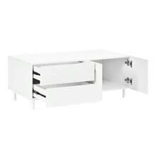 Living Room Set With TV Cabinet + Coffee Table, Furniture Set With Arched Doors, Body Made Of Particle Board + MDF, Furniture With Steel Tube Legs, Storage Combination For Living Room - White - View 9