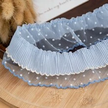 1# Double Layer Pleated Polka Dot Lace Mesh 5.5cm Women's Fabric Art Lace Ribbon Silk DIY Gift Wrapping Material - Multicolor - View 4