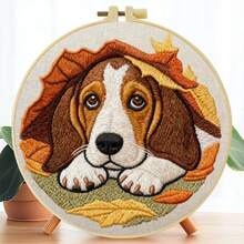 1PC 20*20cm/7.9*7.9in,Animal Party Embroidery Kit, DIY Handmade Embroidery Set For Adult Beginners, Home Gift, Women's Sewing Gift, Including User Manual, Printed Pattern Fabric, Embroidery Frame, Needle And Thread. - A - View 13