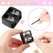 Dual-Ended Eyeliner & Lip Liner Pencil Sharpener, Compact Makeup Pencil Sharpener Tool, Black - Multicolor - View 4