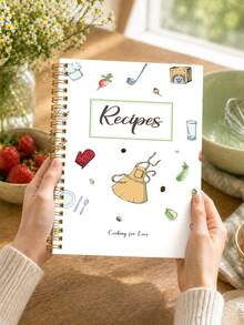 1pc Recipe Journal For Kitchen Essentials, 196 Sheets/88 Pages, A5 Kitchen Recipe Organizer For Home Cooking, Family Recipes, Meal Prep & Gift Giving Back To School Supplies Gifts For Men Women - A - View 3
