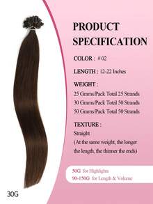 U Tip Hair Extensions Human Hair Extensions Straight Real Human Hair Keratin Extensions Invisible Festival Concert Accessories Summer Travel Holiday Essentials Hair Pieces Hair Care Self Care For Daily - S2 - View 2