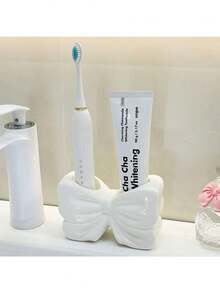 1pc Girly Bowknot Toothbrush Holder Creative Bathroom Sink Electric Toothbrush Toothpaste Storage Rack - Multicolor - View 5