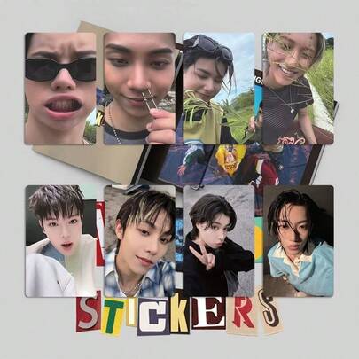 LNGSHOT STICKERS Series Lomo Card Set, Ohyul Ryul Louis Woljin High-Definition Collectible Photo Cards, Back Printed Name Design, Idol Fan Merchandise Commemorative Gift, Suitable For Teenage Girls, Young Adults K-Pop Collectors