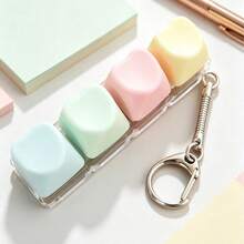 1pc 4-Key Keyboard Keychain Stress Relief Toy, Finger Keyboard Toy, Multiple Colors Available, Stress Relief, Neutral Style Keycap Keychain Pendant - Multicolor - View 5