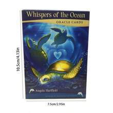 50 Kartu Whispers Of The Ocean Oracle Tarot Training Deck Kartu Tarot Permainan Papan Pesta Kartu Takdir Permainan Kartu Peramal - Blue and White - View 2