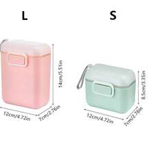 Portable Baby Formula Dispenser; Separated Storage Box For Rice And Supplementary Food; Large Capacity Sealed Storage Container For Food And Formula With Appropriate Measuring Spoon - Pink - View 9