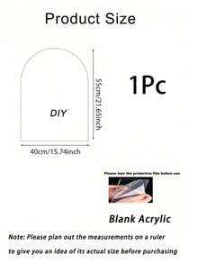 1pc/2pcs/Set 30*40cm/40*55cm Clear Blank Acrylic, Two Sizes And Shapes (Half Circle And Rectangle). Wedding Signage, Wall Decor, Graduation, National Day Event, Birthday. Modern Wedding Poster, Acrylic Welcome Sign, Wedding Photo Board - Multicolor - View 19